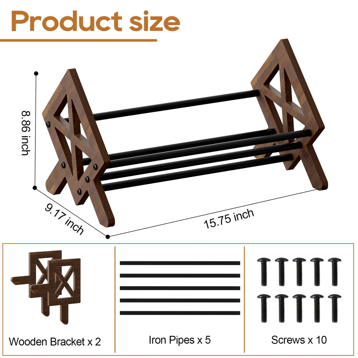 ART-GIFTREE Desktop Bookshelf Organizer, Wood Office Tabletop Book Storage Rack, Tilting Bookcase for Books/CDs/Magazine Display (Black) ART-GIFTREE