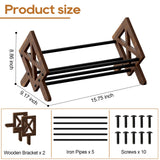 ART-GIFTREE Desktop Bookshelf Organizer, Wood Office Tabletop Book Storage Rack, Tilting Bookcase for Books/CDs/Magazine Display (Black) ART-GIFTREE