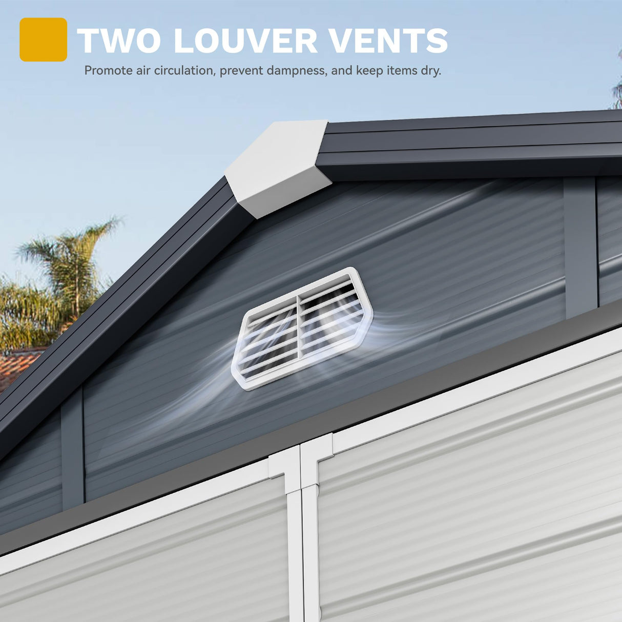 DWVO 6x6FT Outdoor Storage Shed w/o Floor, All-Weather Plastic Shed with Lockable Doors, Window & Vents, Plastic Tool Shed for Backyard, Patio, Poolside, Lawn, Gray DWVO