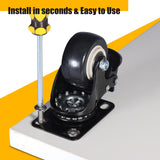 QNCZ 2" Caster Wheels, Casters Set of 4 Heavy Duty but Silent, Excellent Locking Casters with Polyurethane (PU) Wheels, Swivel Plate Castor Wheels for Cart, Furniture, Workbench QNCZ
