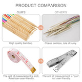 18 Pairs Bamboo Knitting Needles Set, Vancens Circular Wooden Knitting Needles with Colorful Plastic Tube, Small Tools for Weave are Included, 18 Sizes: 2mm - 10mm, 31.5" Length Vancens