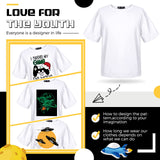 5 Pack Youth Sublimation Blank T Shirt White Polyester Shirts Crew Neck Short Sleeve Sublimation T Shirt (Medium) Tarpop