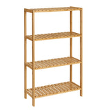 SONGMICS Bamboo Storage Shelf, 4-Tier Shelving Unit, Multifunctional, in The Entryway, Bathroom, Living Room, Balcony, Kitchen, 10.2 x 23.6 x 39.4 Inches, Natural UBCB034Y01 SONGMICS