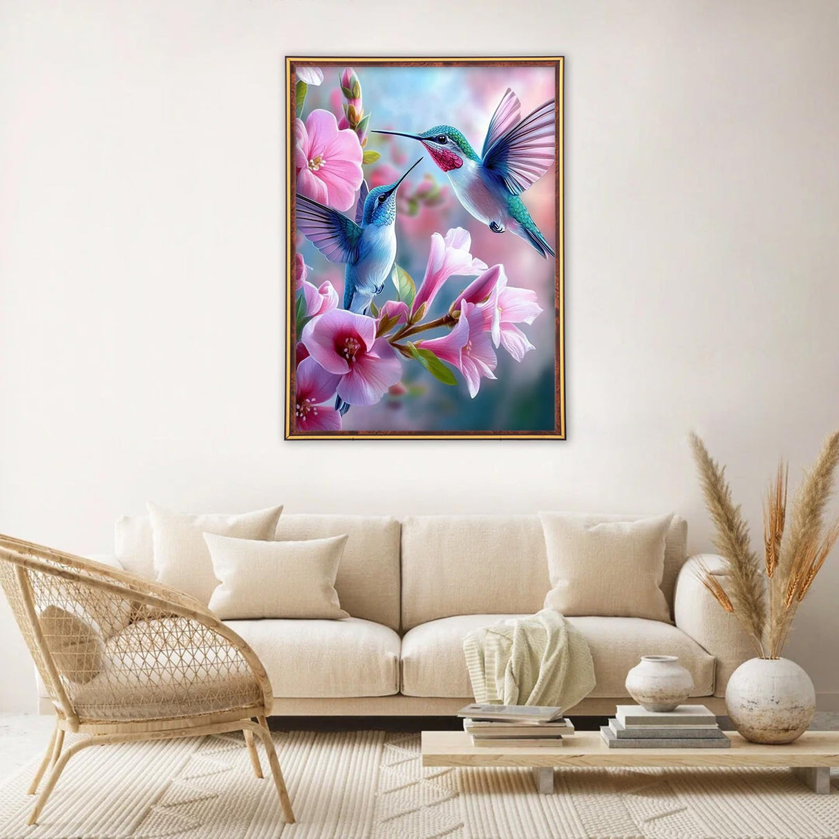 MEIYUDA 5D Hummingbirds Diamond Painting Kits for Adults, DIY Birds and Flowers Full Drill Diamond Art for Adults Beginners, Crafts Kits for Home Wall Decor Present 12×16inch MEIYUDA