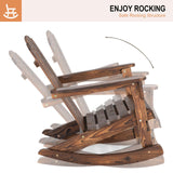 FURNDOOR 2PCS Patio Rocking Chair - Adirondack Rocker Chair Set of 2, Outdoor Wooden Rocking Chairs for Porch, Balcony, Backyard, Poolside FURNDOOR