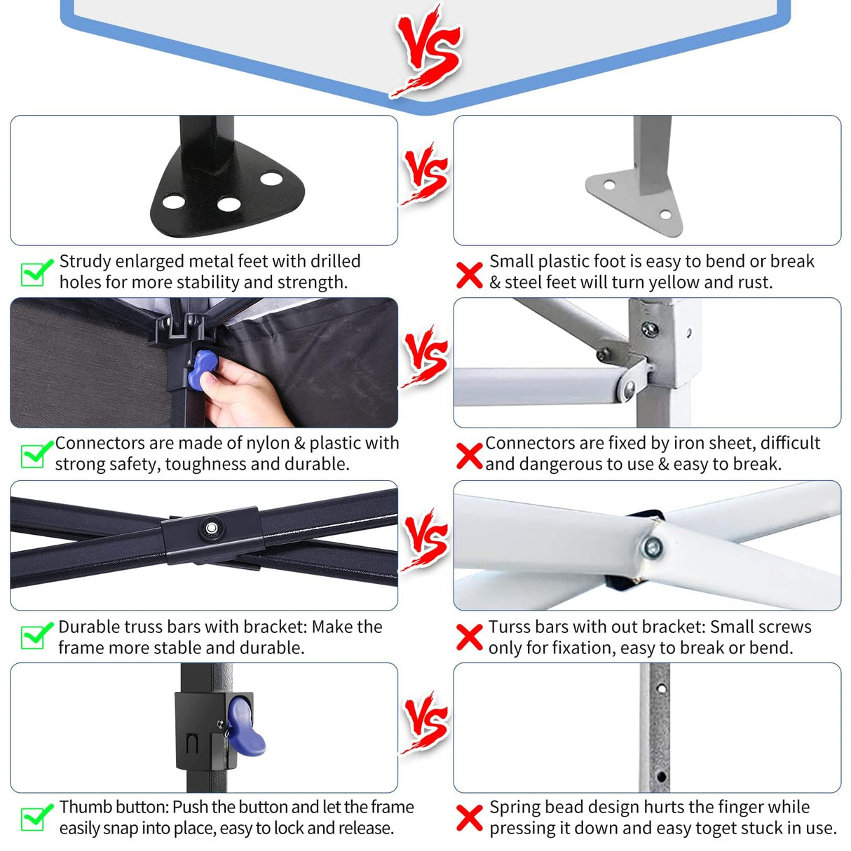 COBIZI 10x10 Pop Up Canopy Gazebo with Mesh Windows 2.0, Easy up Canopy Tent 10x10, Portable Waterproof Outdoor Canopie with 4 Removable Sidewalls & Carry Bag & 4 Stakes & Ropes, Black COBIZI