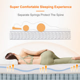 ESHINE Adjustable Bed Frame Split King + Luxury Gel Memory Foam Hybrid 12" Mattress(Medium), 5 Minutes Installation, Wireless Remote, APP Control, Head and Foot Incline, 2000 Series ESHINE