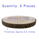Unfinished Wood Slices, 6 Piece Set, Round Wood Discs for DIY Crafts, Wedding Decor, Centerpieces, Door Sign Decor (9-10 Inches) Palmhomee