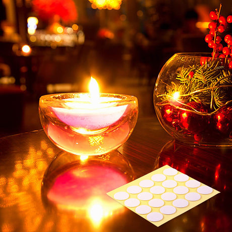 SANNIX 400PCS Candle Wick Stickers, Double-Sided Heat Resistant Stickers for Candle Making SANNIX