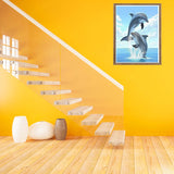 Bimkole 5D Diamond Art Kits for Adults Dolphin, DIY Full Drill Rhinestone Embroidery by Number Kits Animal Set Paint with Diamonds Art Cross Stitch Home Wall Decor 12x16 in Bimkole