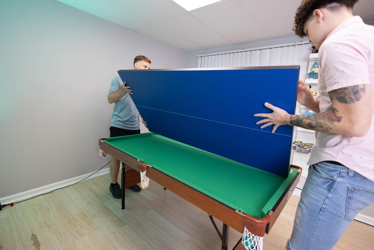 RACK Crucis 5.5-Foot Folding Billiard/Pool Table (Green 3-in-1 Multi Game) RACK