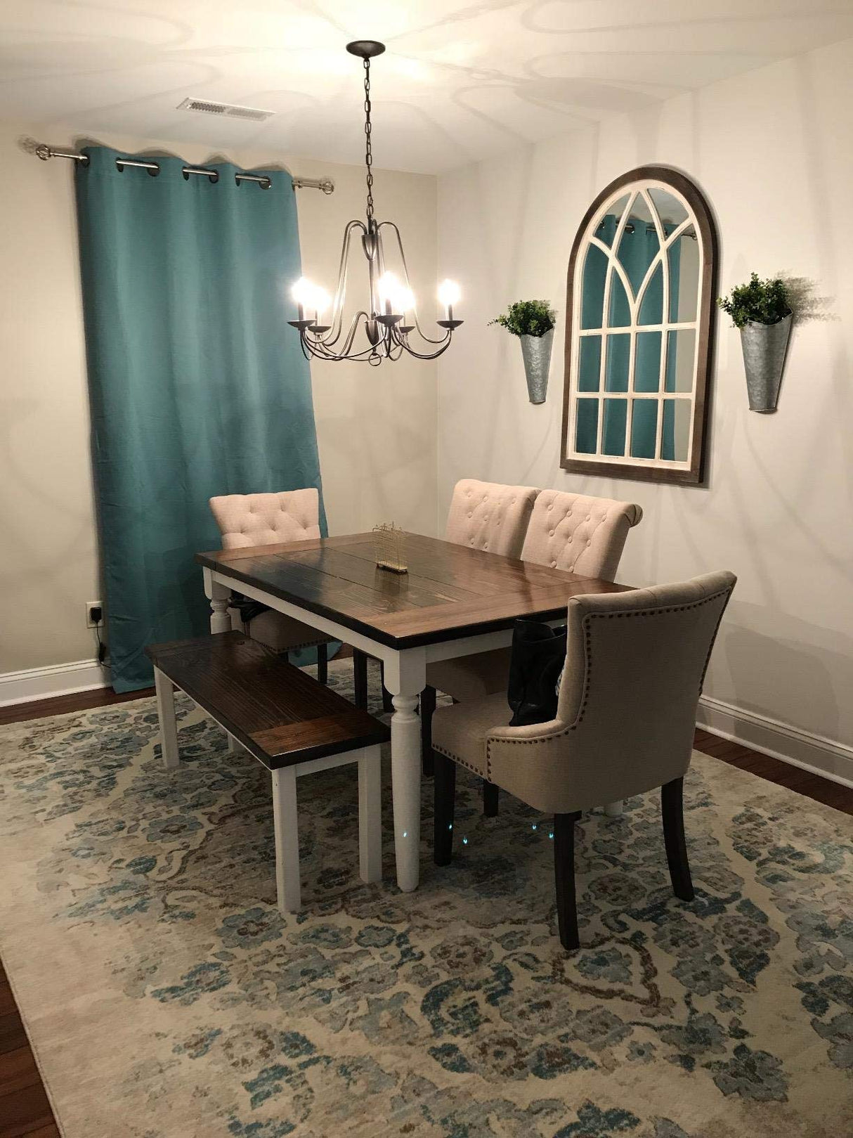 Dahey 2 Pack Galvanized Metal Wall Planter with Artificial Eucalyptus Farmhouse Decor Hanging Wall Vase Planters Flowers Holder for Country Rustic Home Wall Decor,Silver Dahey