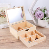 Artibetter Unfinished Wooden Boxes: 1PC Unfinished Wooden Jewelry Box Treasure Boxes with Locking Clasp for Jewelry Storage DIY Crafts ARTIBETTER