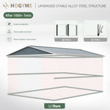 HOGYME 8X 12 FT Large Sheds Metal Building Tool Utility Shed Outdoor Waterproof Shed for Bike Storage for Garden, Backyard, Patio, Outside Use, Red HOGYME