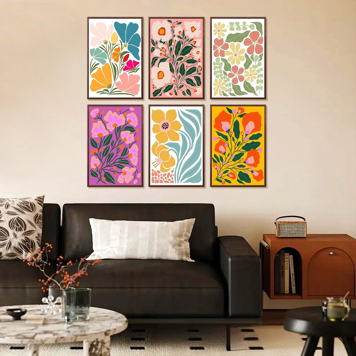 Yezavesu 6 Pack Paint by Numbers Kit for Adults Beginner 8x12 Inch, Flowers Adult Paint by Number Kits on Canvas Without Frame, DIY Acrylic Easy Flower Painting by Numbers for Home Wall Decor Gift Yezavesu