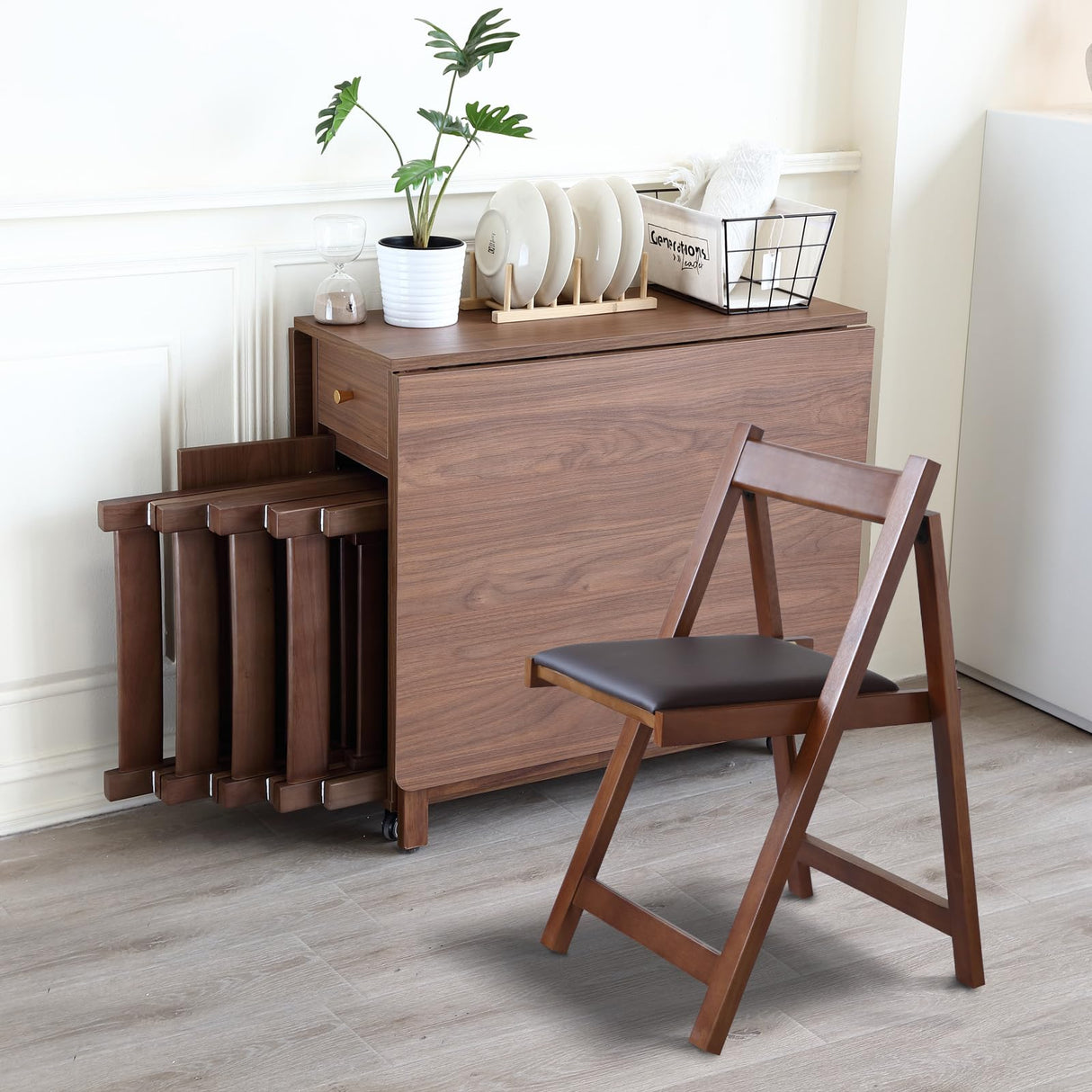 COMUHOME Folding Dining Chairs with Padded Seat Lightweight sillas para Fiestas,2 Pack Folding Chair for Dinner,Party Wedding,Picnic Event, 196LB Weight Capacity(Walnut) COMUHOME