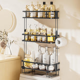 LAMU 3-Tier Over-The-Toilet Storage Shelf, Bathroom Organizer, Large Capacity, No-Drill Installation, Rust-Resistant Thick Material, Perfect for Bathroom Shelf, Black LAMU