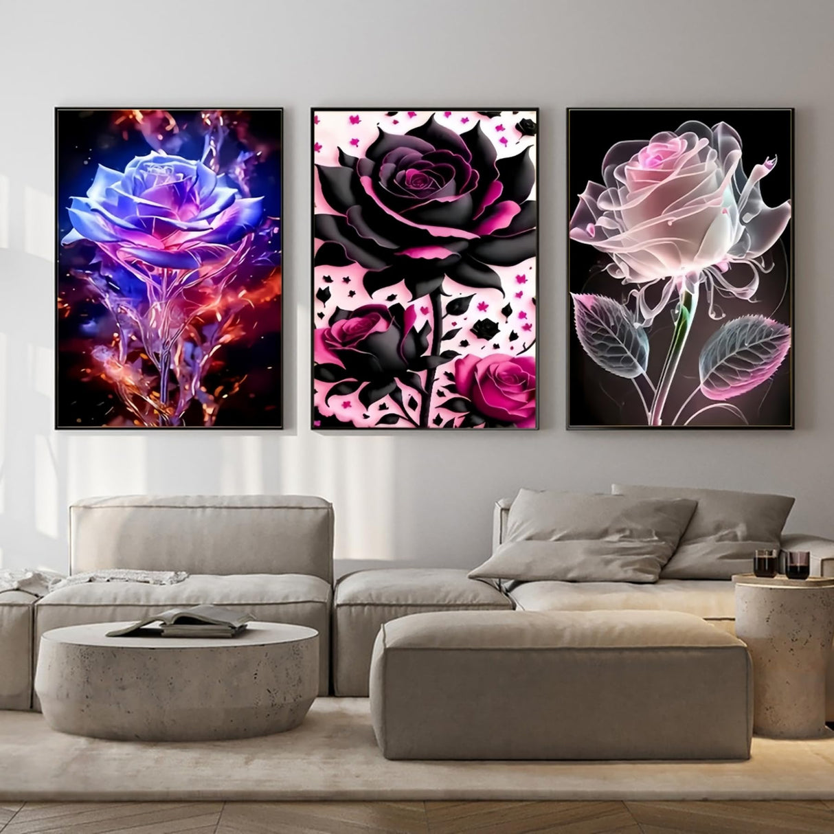 GXGLLPZBY 3 Pack Flower Diamond Art Kits for Adult Beginners,5D DIY Rose Floral Diamond Painting Kits for Adult,Full Drill Paint by Diamonds Dot Gem Art Painting Kits,for Home Decor 11.8X15.8inch GXGLLPZBY
