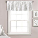 RoomTalks Boho Farmhouse White Curtain Valances Window Treatment for Bedroom Living Room Bathroom, Rod Pocket Shabby Chic Stripe Tassel Cotton Linen Decorative Kitchen Valances Curtain Topper, 18’’L RoomTalks