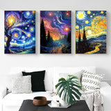 OFRKE Diamond Painting Kits for Adults,3 Pack Abstract Landscape Diamond Art for Beginners, Diamond Round 5D Full Drill Paint with Diamonds Pictures Gem Art Painting Kits DIY Crafts Kits 12x16inch OFRKE