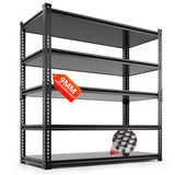 Lauxery Heavy-Duty Garage Shelving Unit | 3000lbs Capacity | Easy Assembly | Innovative Honeycomb Shelves | 5-Tier Adjustable Industrial Shelf for Basement/Pantry/Warehouse| 72" H x 48" W x 18.9" D Lauxery