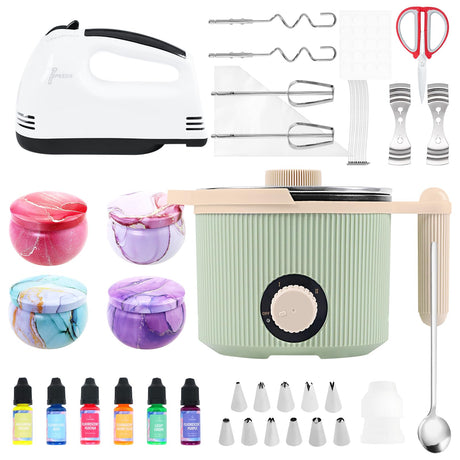 TOAUTO Candle Making Kit with Wax Melting Pot & Cake Decoration Set - Includes Piping Tips, Mixer & More for DIY Candle & Cake Decorating, Perfect for Candle Cake Creations and Crafting TOAUTO