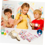 NUOBESTY 1Set Princess Mirror Craft Kit DIY Handheld Mirror with Markers Rhinestone Stickers for Birthday Party Decorations Creative Play and Learning NUOBESTY