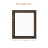 YOSHOOT Farmhouse Bathroom Mirror, Rustic Wood Mirror, Wooden Framed Vanity Mirror, Solid Wood & Handmade, Vertical or Horizontal Hanging for Bathroom Entryway Living Room Bedroom, 32" x 24", Brown YOSHOOT