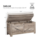 Hzuaneri 39.4" Storage Chest, Lift-Top Storage Trunk with 2 Safety Hinges, Wooden Bench Box Chest Organizer for Bedroom, Entryway, Living Room, Greige SB04505X Hzuaneri