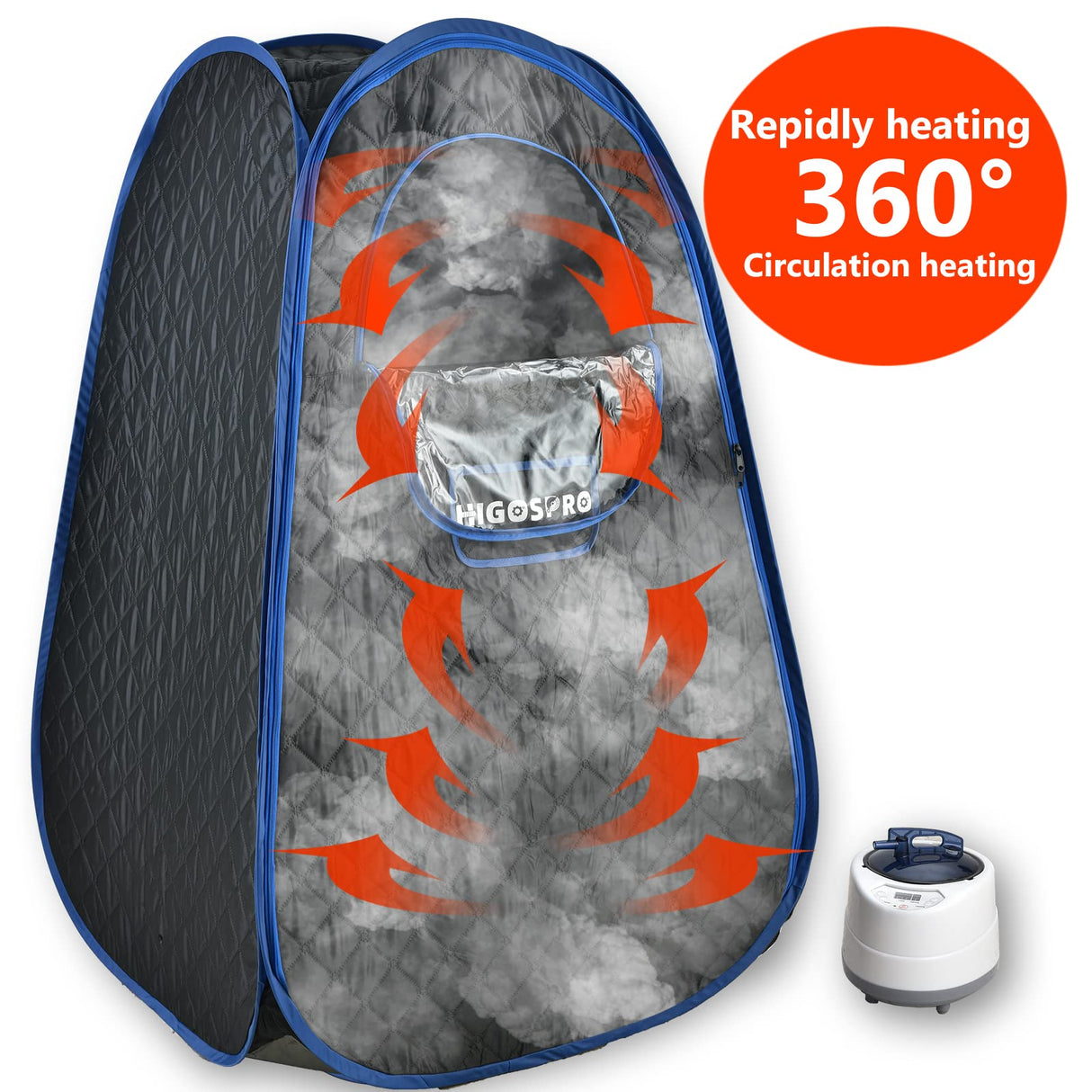 HIGOSPRO 2.6 L Sauna Steamer, Portable Sauna Generator for Sauna, Home SPA Fumigation Steam Machine with Touch Button, Timer Display and Remote Control HIGOSPRO