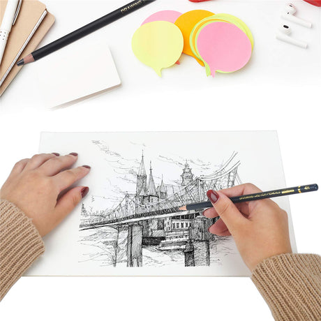 RVOGJP TAMATA Professional Drawing Sketching Pencil Set - 12 Pieces Art Graphite Pencils(12B - 4H), Ideal for Drawing Art, Sketching, Shading, for Beginners & Pro Artists RVOGJP