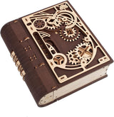 UGEARS Book of Secrets Puzzle Box - 3D Wooden Puzzles for Adults, Fun Wood Steampunk Combination-Lock - DIY Building Mechanical Model Kit for Fathers Day and Hobby Enthusiasts - 263 Pcs UGEARS