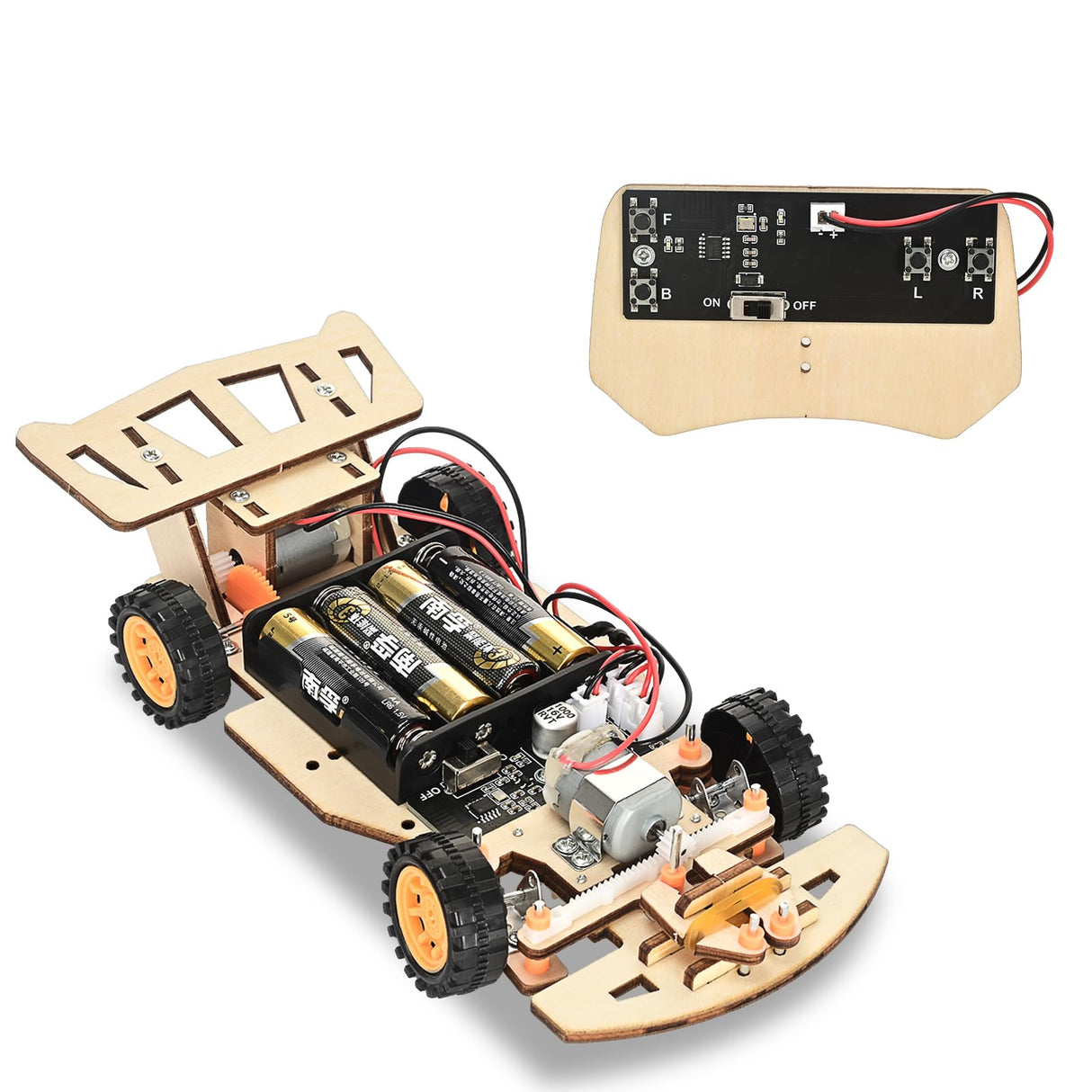 Self-Centering Steering Remote Control Car，STEM Projects for Kids Ages 8-12，Engineering kit, DIY rc car kit, STEM Kits for Kids Ages 8-12 ScienSta