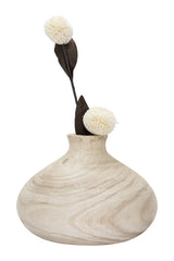 Creative Co-Op Small Paulownia Wood Vase (Each one Will Vary) Decorative Accents, Natural Creative Co-Op