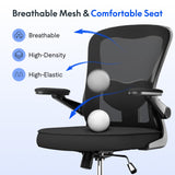 FLEXISPOT Drafting Chair Tall Office Chair with 2D Lumbar,3D Flip-up Armrest,Standing Desk Chair with Breathable Mesh & Adjustable Foot Ring BIFMA Certified for Home Office,Drawing,Guitar(Black) FLEXISPOT