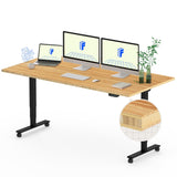 FLEXISPOT E6 Bamboo Dual Motor 3 Stages Standing Desk 60x30 Inch Whole-Piece Board Height Adjustable Desk Electric Stand Up Desk Sit Stand Desk(Black FLEXISPOT