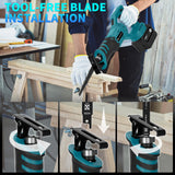 Cordless Reciprocating Saw with Rotated Handle, 2 x 6.0Ah Battery Brushless Power Reciprocating Saw with 12Pcs Blades, 28MM Reciprocating Stroke, Multiple Angles Cutting for Wood/Metal/PVC Canbrake