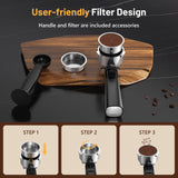 RELEXNOW Espresso Machine, 20 Bar Espresso Maker Milk Frother & LCD Panel, Hot & Iced Coffee Machine, Stainless Steel Espresso Coffee Machine with 41oz Water Tank for Cappuccino, Latte RELEXNOW