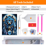 Wolf Diamond Painting Kits for Adults Beginners, Dream Catcher Diamond Art Kits for Adults, Wolf DIY 5D Round Diamond Dots Gem Art for Beginners, Perfect for Gifts Home Wall Decor 12x16 inch Offito