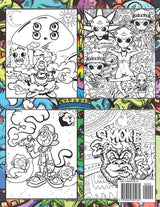 Stoner Coloring Book For Adults: Funny Weed Coloring Pages With Many Cute Characters To Color, Relaxation And Stress Relief WoodArtSupply