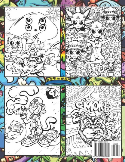 Stoner Coloring Book For Adults: Funny Weed Coloring Pages With Many Cute Characters To Color, Relaxation And Stress Relief