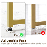 Yaheetech Faux Marble Coffee Table, 35.5in Round Coffee Table with Metal Legs for Living Room, Modern Center Table for Home & Office, White and Gold Yaheetech