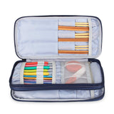 Teamoy Knitting Needles Case(up to 10-Inch), Travel Organizer Storage Bag for Circular and Straight Knitting Needles, Crochet Hooks and Knitting Accessories, Blue Cats-NO ACCESSORIES INCLUDED Teamoy
