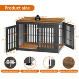 Snuowu 48" Heavy Duty Dog Crate Furniture for Small,Medium and Large Dogs,Rustic Wooden Dog Cage Kennel Indoor Furniture with Waterproof Top,Decorative Pet House Side End Table (Black & Wood) Snuowu