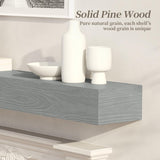 CRAFTEASE Fireplace Mantel 72 Inch Solid Wood Mantels for Over Fireplace 5" Thick Wall Mounted Shelves Long Floating Farmhouse Shelf Handcrafted Wooden Fireplace Mantle 72 X 8 X 5 - Weathered Grey CRAFTEASE