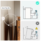 LIKIMIO 6 Drawer 59" Dresser with LED and Power Strip, Wood Dressers & Chests of Drawers for Bedroom Living Room, Rustic Brown LIKIMIO