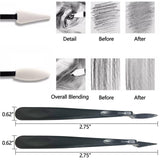 43 PCS Blending Stumps and Tortillions Paper Art Blenders Sketch Drawing Tools with Sketch Wipe Scrapers,Rub Sponge,Kneaded Eraser and Sandpaper Sharpeners N NOROCME