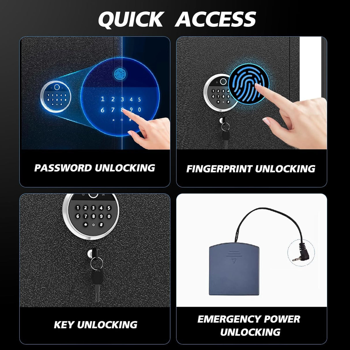 5-8 Biometric Gun Safe for Home, Large Capacity Rifle & Pistol Safe with Quick-Access Lock, Ammo Storage, No Assembly Required (52"H*12"W*11''D) Leariso