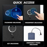 5-8 Biometric Gun Safe for Home, Large Capacity Rifle & Pistol Safe with Quick-Access Lock, Ammo Storage, No Assembly Required (52"H*12"W*11''D) Leariso