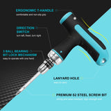 DURATECH 14-in-1 Screwdriver Set, Multi-Bit Ratcheting Screwdriver Set Tool All in One with Quick-load Mechanism, 7PCS Phillips, Slotted, Torx, Square S2 Steel Bits, T-Handle, for Outdoor & Daily Use DURATECH